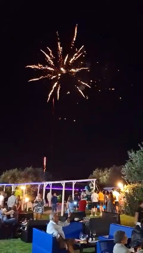 Fuochi d'artificio durante un evento serale